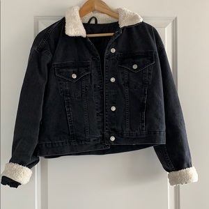 Top shop black/grey denim jacket